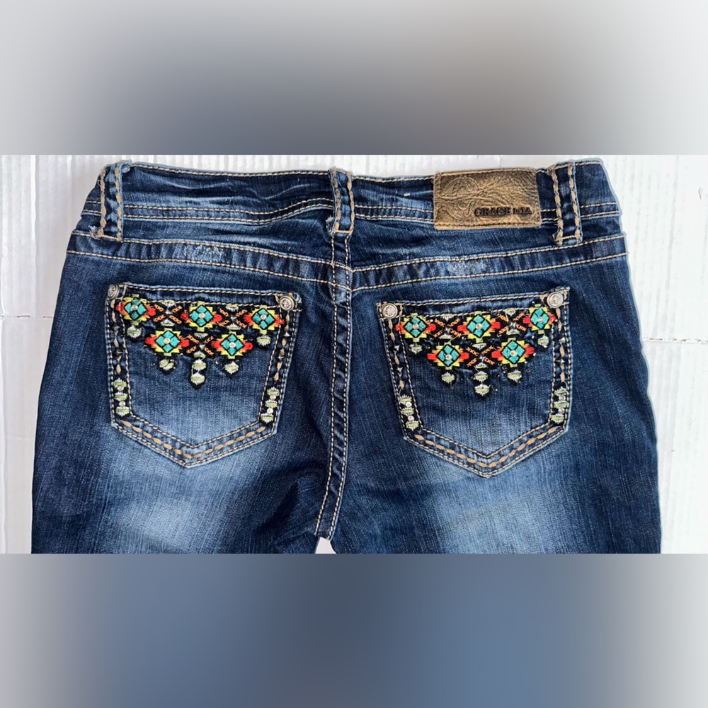 Grace In LA Jeans‎ Women's 27 Boot Cut Low Rise Medium Wash Denim Stretch